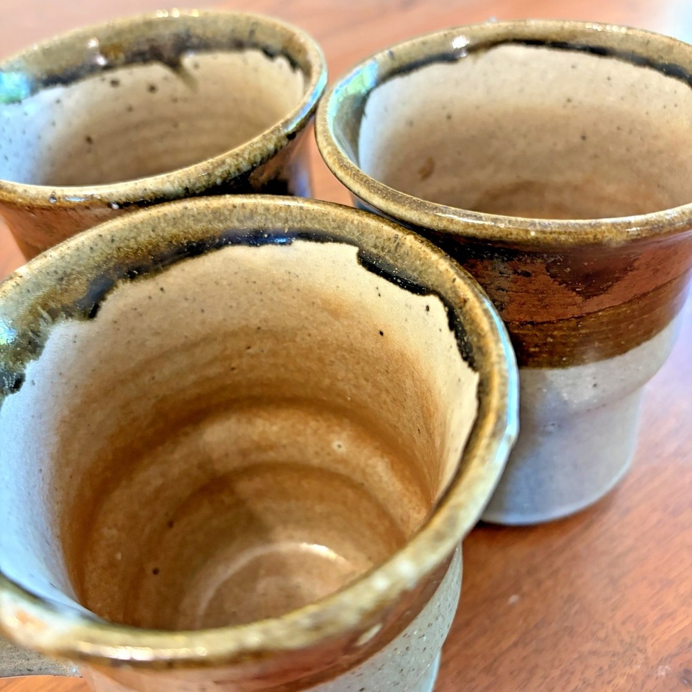 3 Studio Art Pottery Stoneware Mug Hand Thrown Cup - Picture 6 of 9